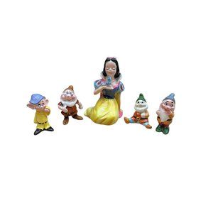 Rare 1960's Enesco Disney Snow White and Seven Dwarfs Ceramic Figurines Japan